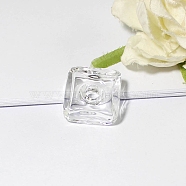 Handmade Lampwork Pendants, Anti Leaking Perfume Bottle Pendant, Square Shape Charm, Clear, 20x20mm(PW-WG73884-34)