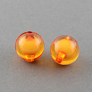 Transparent Acrylic Beads, Bead in Bead, Round, Orange Red, 8mm, Hole: 2mm, about 2050pcs/500g(TACR-S092-8mm-11)