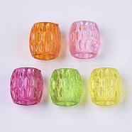 Transparent Acrylic Beads, Dyed, Barrel, Mixed Color, 13x12.5mm, Hole: 7.5mm, about 530pcs/500g(TACR-T015-037)