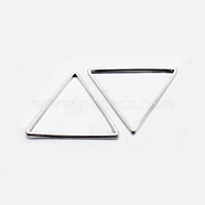 Brass Linking Rings, Plated, Triangle, Silver Color Plated, 23.5x27x0.8mm, Inner Diameter: 22x24mm(X-KK-K197-C-59S)