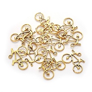 Tibetan Style Alloy Pendants, Cadmium Free & Lead Free, Bicycle, Antique Golden, 23x31x2mm, Hole: 2mm(X-TIBEP-21224-AG-RS)
