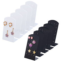 Elite 20Pcs 2 Colors Acrylic Slant Back Earring Display Stands, Earring Organizer Holder, Holds up to 12 Pairs, L-Shaped, Mixed Color, 4.8x3x8cm, Hole: 1.6mm, 10pcs/color(EDIS-PH0001-39B)