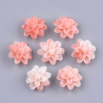 Synthetic Coral Beads, Dyed, Flower, Light Salmon, 17.5x18x10mm, Hole: 1.5mm