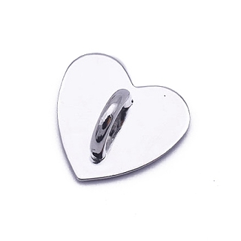 Zinc Alloy Cell Phone Heart Holder Stand, Finger Grip Ring Kickstand, Silver, 2.4cm