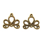 Alloy Links, Flower, Cadmium Free & Nickel Free & Lead Free, Antique Golden, 21x21x1.5mm, Hole: 1mm(PALLOY-EA11609Y-AG-NF)