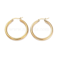 Ring 304 Stainless Steel Hoop Earrings for Women Men, Golden, 9 Gauge, 31x3mm, Pin: 0.6mm(EJEW-B049-01C-G)