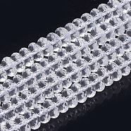 Synthetic Quartz Crystal Beads Strands, Faceted, Rondelle, 6~6.5x3.5~4mm, Hole: 1.5mm, about 122pcs/strand, 15.5 inch(G-S285-15)