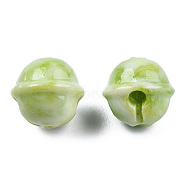 Synthetic Coral Beads, Dyed, Two Tone, Bell, Yellow Green, 9.5x10.5x10mm, Hole: 1.4mm(CORA-N006-01-B02)
