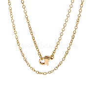 304 Stainless Steel Cable Chain Necklaces, with Lobster Claw Clasps, Golden, 17.7 inch(45cm), 1.5mm(STAS-O053-07G)