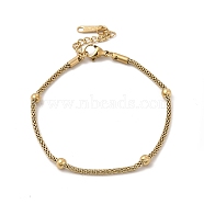 Ion Plating(IP) 304 Stainless Steel Satellite Chain Bracelet for Women, Real 14K Gold Plated, 6-7/8 inch(17.4cm)(X-BJEW-G667-11G)