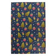 Christmas Theme Printed PVC Leather Fabric Sheets, for DIY Bows Earrings Making Crafts, Midnight Blue, 30x20x0.07cm(DIY-WH0158-61C-12)