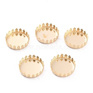 304 Stainless Steel Cabochon Settings, Lace Edge Bezel Cups, Flat Round, Golden, 16x4mm Tray: 15mm(STAS-Y001-06B-G)