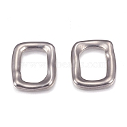 304 Stainless Steel Links Rings, Rectangle, Stainless Steel Color, 20x16x2mm(STAS-H109-04P)