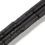 Synthetic Lava Rock Dyed Beads Strands, Column, Black, 13~14x4mm, Hole: 1mm, about 28pcs/strand, 15.08''(38.3cm)(G-H311-06-02)
