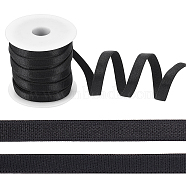 10M Flat Polyester Elastic Band, for Bra Strap Making, Black, 9mm(EC-NB0001-10A)