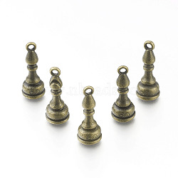 Alloy Pendants, Bishop Chess Pieces, Antique Bronze, 20.5x8mm, Hole: 1.5mm(X-PALLOY-H201-03AB)