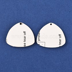 Density Board Blank Heat Transfer Earring Pendants, Shell Shape, White, 32.5x38x3.5mm, Hole: 2.2mm(WOOD-TAC0010-20)