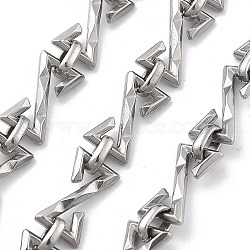 304 Stainless Steel Infinity Z Link Chains, Unsoldered, with Spool, for Men's Jewelry Making, Stainless Steel Color, 14.5x8.5x2mm(CHS-U002-03P)