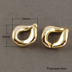CCB Plastic Links, Ring, Twist, Golden, about 24mm long, 24mm wide, 4mm thick, about 78pcs/100g(CCB-S029)