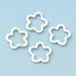 Alloy Bead Frame, Cadmium Free & Nickel Free & Lead Free, Flower, Matte Silver Color, 15.5x16x2mm, Hole: 1mm(FIND-A032-04MS)
