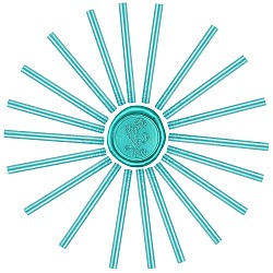 Sealing Wax Sticks, for Retro Vintage Wax Seal Stamp, Turquoise, 135x11mm(DIY-WH0003-G02)
