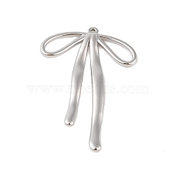 Non-Tarnish 304 Stainless Steel Pendants, Bowknot Charm, Stainless Steel Color, 42x28x2mm, Hole: 1.2mm(X-STAS-S125-02P-04)