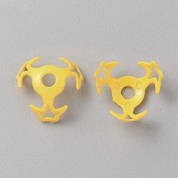 Hollow Acrylic Beads Caps, Yellow, 16x10mm, Hole: 3.2mm(DIY-WH20002-29F)