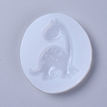 Silicone Molds, Resin Casting Molds, For UV Resin, Epoxy Resin Jewelry Making, Dinosaur, White, 65x57x7mm, Dinosaur: 50x42mm