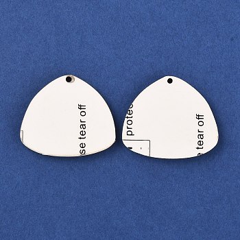 Density Board Blank Heat Transfer Earring Pendants, Shell Shape, White, 32.5x38x3.5mm, Hole: 2.2mm
