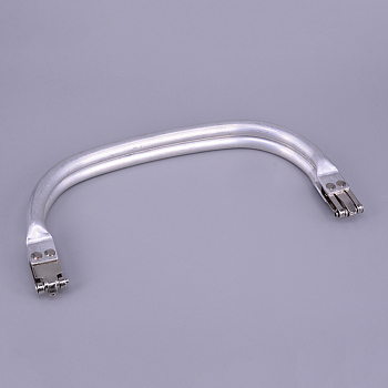 Aluminum U-Shaped Handles Replacements, for Handmade Bag Handbags Purse Handles, Platinum, 19.5x9x2cm, Unfold: 19.5x17.6x1cm