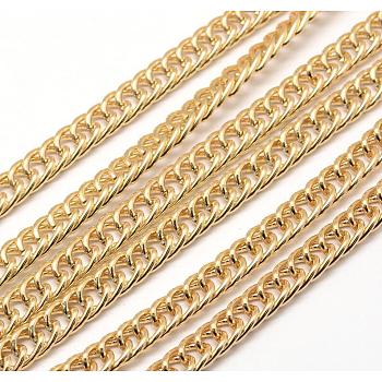 Aluminium Twisted Chains, Light Gold, 9x6x1.2~1.4mm