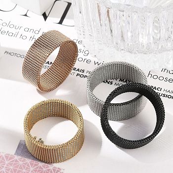 201 Stainless Steel Finger Rings, Wide Band Ring for Unisex, Mixed Color, 10mm, Inner Diameter: 23mm