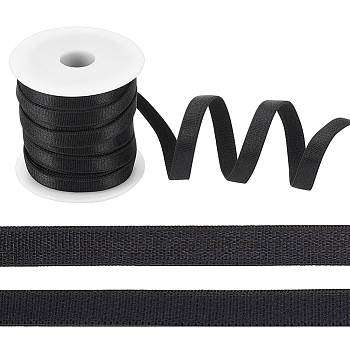 10M Flat Polyester Elastic Band, for Bra Strap Making, Black, 9mm