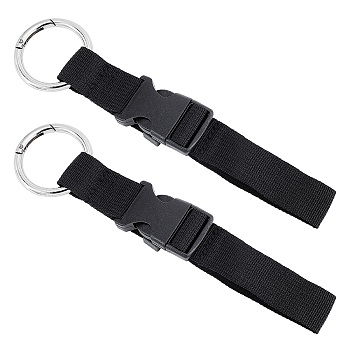 Nylon Adjustable Add-A-Bag Luggage Straps, Suitcase Belts Jacket Gripper, Easy to Carry Your Extra Bags, with Plastic Side Release Buckle, Black, 20.5~31x2.5cm
