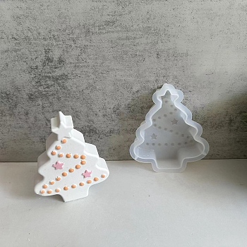 Christmas DIY Silicone Display Sculpture Molds, Resin Casting Molds, For UV Resin, Epoxy Resin Jewelry Making, Christmas Tree, 115x94x24.5mm