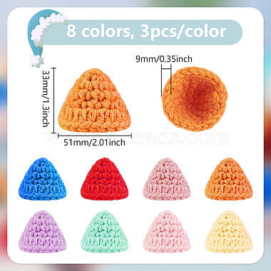 24Pcs 8 Colors Handmade Wool Woven Hat Decoration(AJEW-FG0003-34B)-2