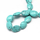 Facettes ovales turquoise synthétique brins de perles(G-R303-14)-2