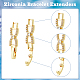 Dicosmétique 10 pcs 2 couleurs bowknot rack placage laiton clair cubique zircone bracelet de montre fermoirs(ZIRC-DC0001-09)-4