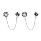 Halloween Spider 316 Surgical Stainless Steel Pave Clear Cubic Zirconia Dangle Chains Stud Earrings(EJEW-Z050-62AS)-1