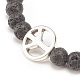 Natural Lava Rock Stretch Bracelet with Alloy Peace Sign Beaded(BJEW-JB08309-05)-4