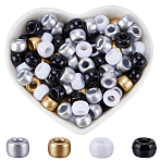 800Pcs 4 Colors Plastic Beads Sets, Barrel, Mixed Color, 9x6mm, Hole: 3.8mm, 200ocs/color(KY-SP0001-24A)