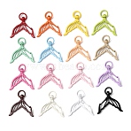 Spray Printed Alloy Swivel Clasps, Mermaid Tail, Mixed Color, 38x37.5x6mm, Hole: 9.5x7.5mm(PALLOY-P320-02M)
