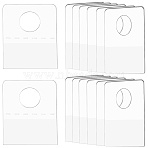200Pcs PET Back Adhesive Slot Hole Hang Tabs, Display Tags Hook, Rectangle, Clear, 33x26x0.2mm, Inner Diameter: 10mm(DIY-CP0011-33)