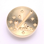 Brass Wax Sealing Stamp Head, for Post Decoration DIY Card Making, Constellation, Light Gold, Aries, 25.5x14.5mm, Hole: 7mm(AJEW-TAC0026-01LG-01)
