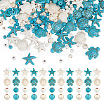 128Pcs 8 Styles Synthetic Turquoise Beads, Dyed, Mixed Shapes, Mixed Color, 4~18x4~14x3~8mm, Hole: 1~1.2mm, 16pcs/style(TURQ-HY0001-11)
