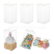 Foldable Transparent PVC Boxes, for Craft Candy Packaging, Wedding, Party Favor Gift Boxes, Square, Clear, 14x7x7cm, 20pcs/set(CON-BC0006-26)