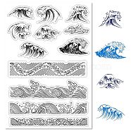 Custom PVC Plastic Clear Stamps, for DIY Scrapbooking, Photo Album Decorative, Cards Making, Stamp Sheets, Film Frame, Wave Pattern, 160x110x3mm(DIY-WH0439-0014)