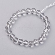 Natural Quartz Crystal Stretch Bracelets, Round, 48mm(1-7/8 inch), Bead: 8mm(G-N0268-02)