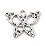 201 Stainless Steel Pendants, Butterfly, Stainless Steel Color, 15.5x20x1.5mm, Hole: 2.5mm(STAS-P312-11P)