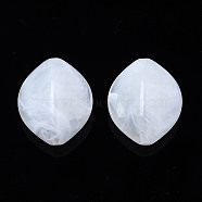 Acrylic Beads, Imitation Gemstone Style, Rhombus, Creamy White, 29.5x24.5x14.5mm, Hole: 2mm, about 120pcs/500g(OACR-N131-001A-04)